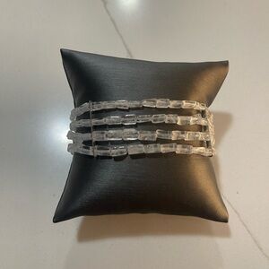 Elegant Rose Quartz 4 strand Beaded Bracelet 7” long.